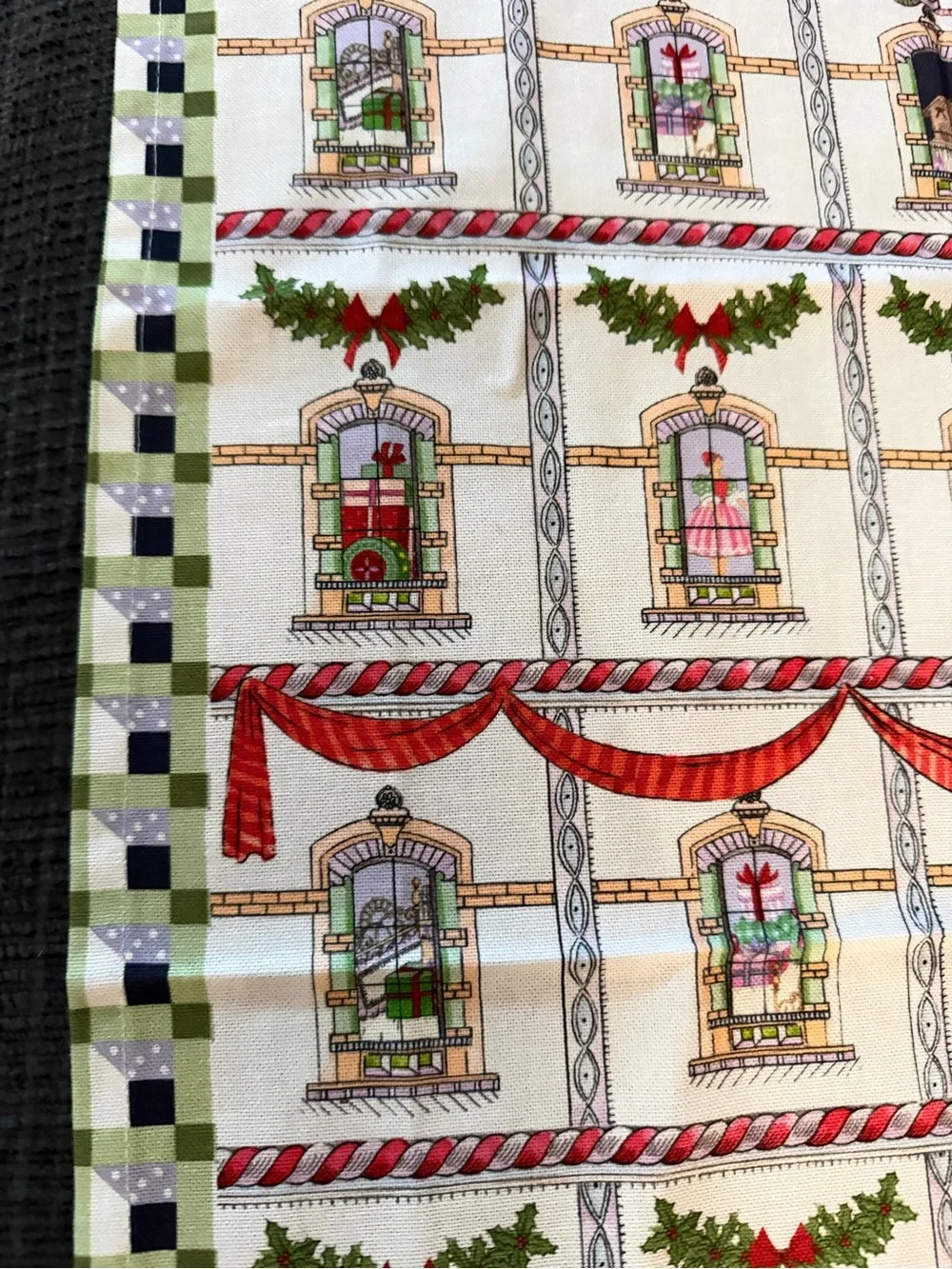 Festive Christmas Advent Towel - Holiday House Design